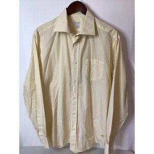 J. Peterman Men’s Button Down Long Sleeve Yellow White Shirt Size 16 1/2 (35.5)‎